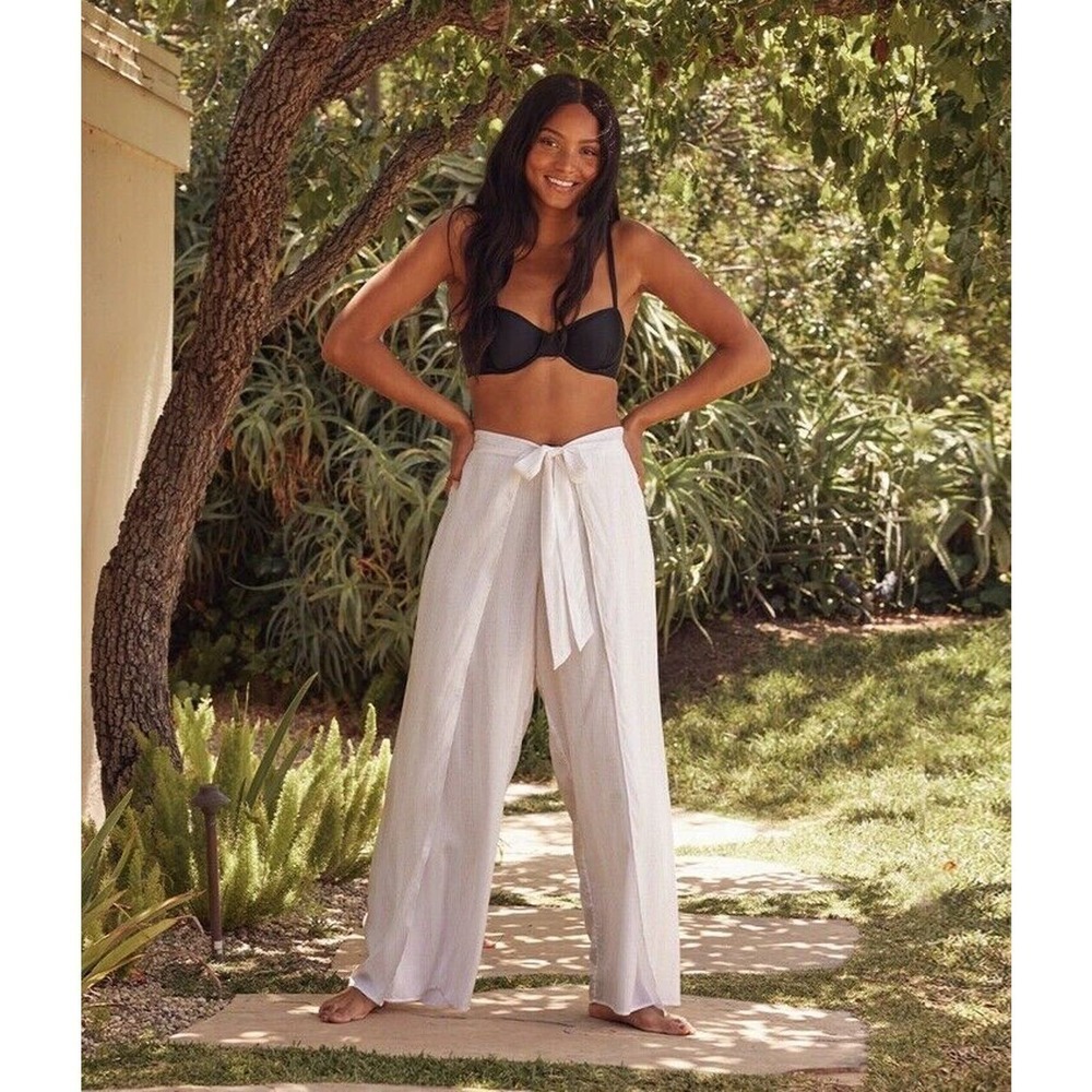 Summersalt Womens Eco Voile‎ Wrap Pants Wide Leg Pull On Easy Breezy Beachy XL
